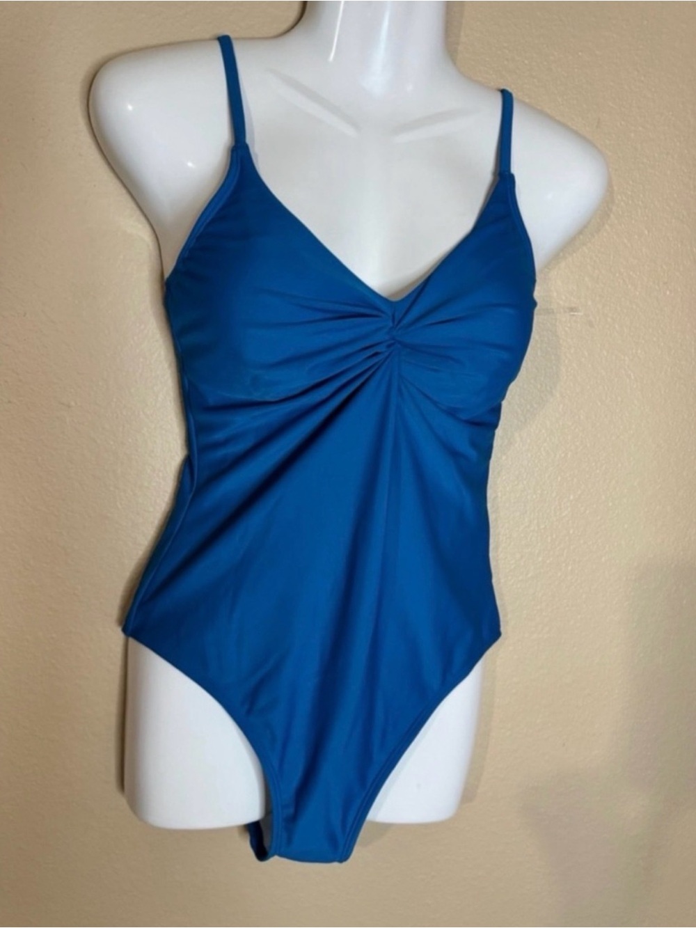 CUPSHE S Blue One-Piece Swimsuit with Twist Front